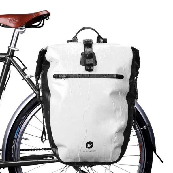 Mochila e mala de bicicleta 27L Branca- RHINOWALK - M7