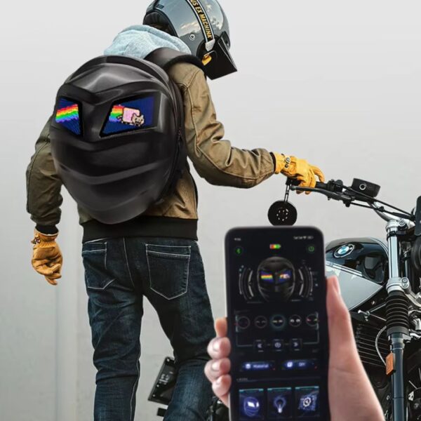 Mochila LED impermeável mochilas portátil LED cavaleiro saco Light Display led com tela mochila olhos - MBOC
